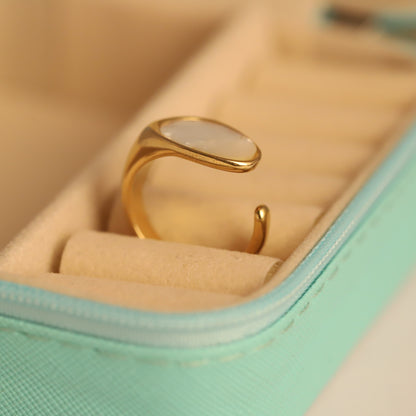 Gold Oval Mother of Pearl Ring