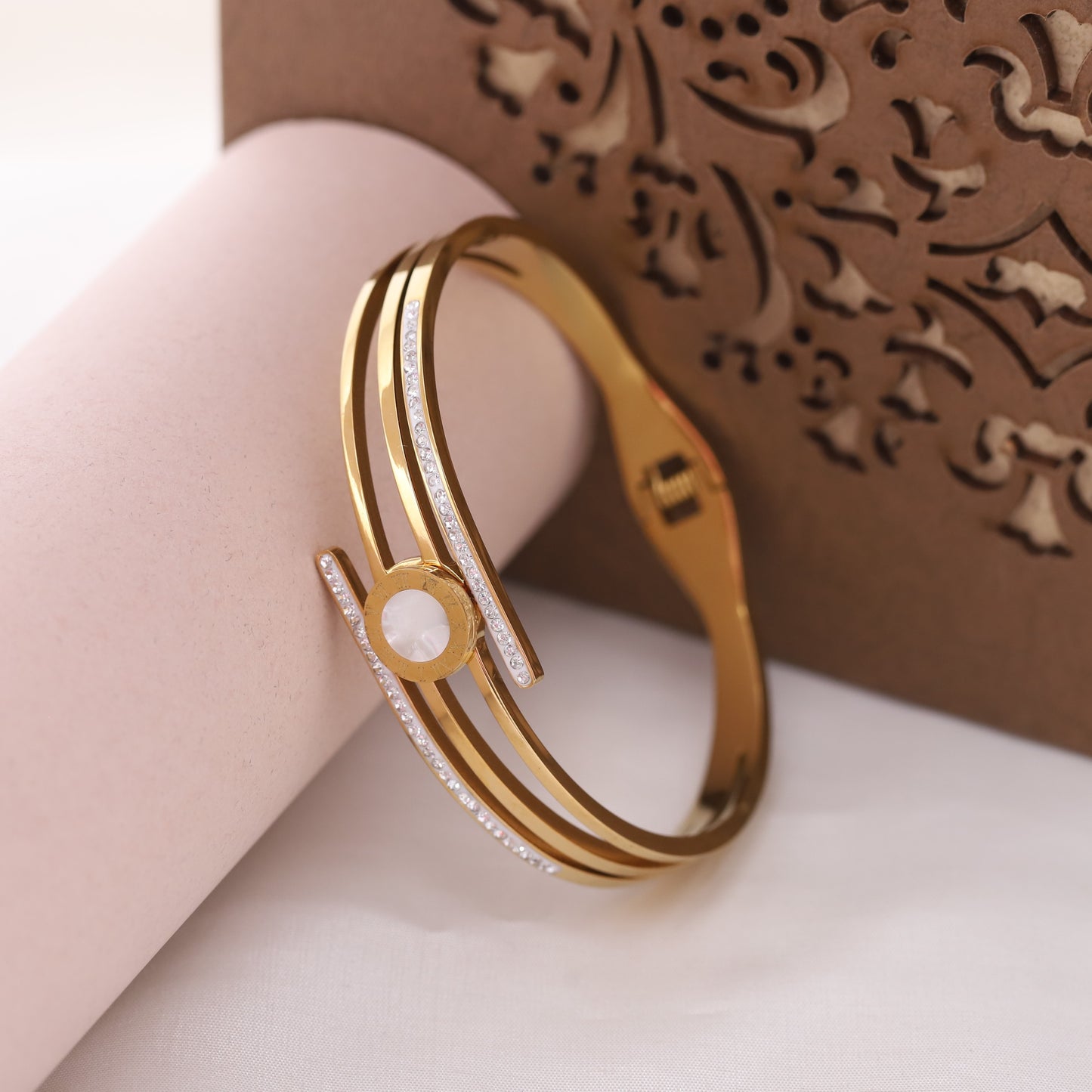 22K Gold Plated Stainless Steel Openable Kada Bracelet | Anti-Tarnish & Daily Wear