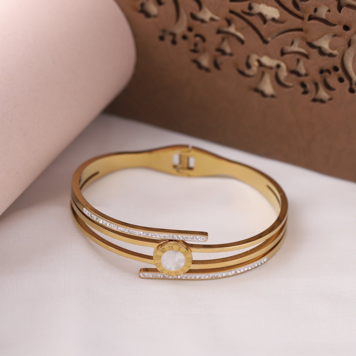 22K Gold Plated Stainless Steel Openable Kada Bracelet | Anti-Tarnish & Daily Wear