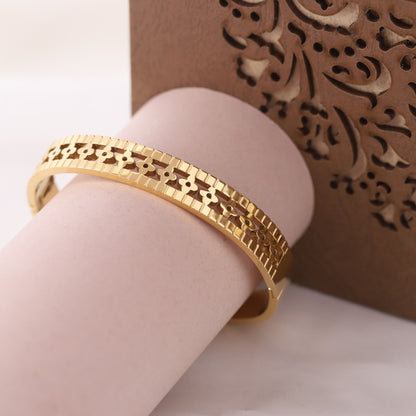 22K Gold Plated Stainless Steel Kada Bracelet for Women | Anti-Tarnish & Hypoallergenic