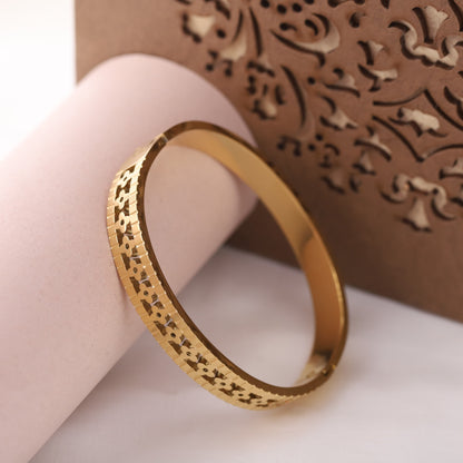 22K Gold Plated Stainless Steel Kada Bracelet for Women | Anti-Tarnish & Hypoallergenic