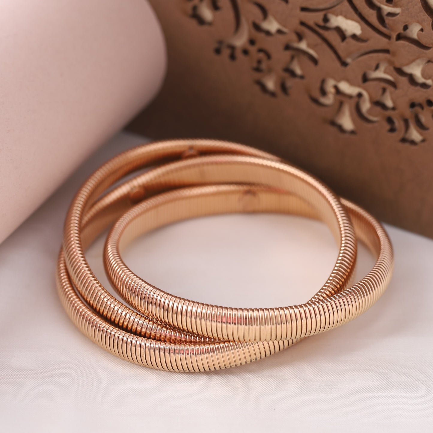 Rose gold plated bracelet.