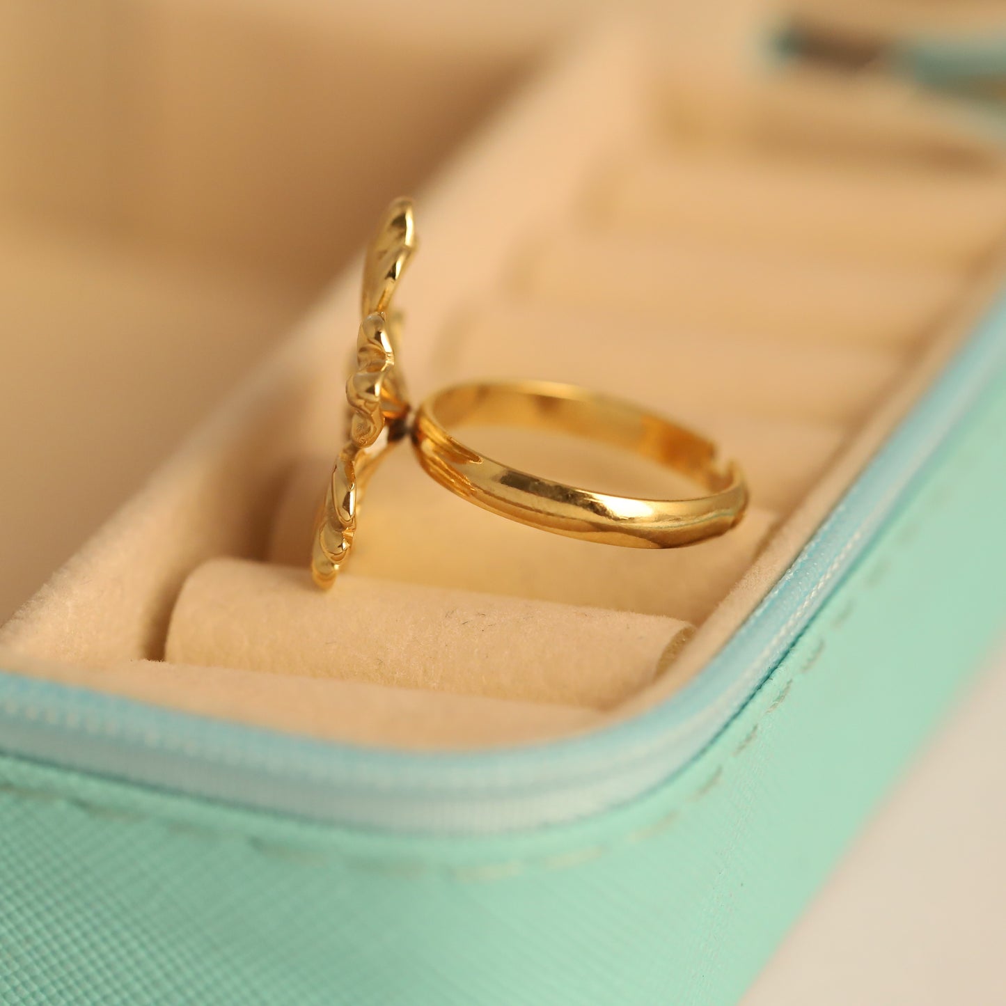 22K Gold Plated Floral Statement Ring | Stainless Steel Flower Design