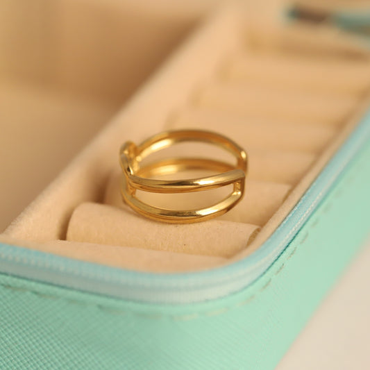 22K Gold Plated Open Heart Knot Ring