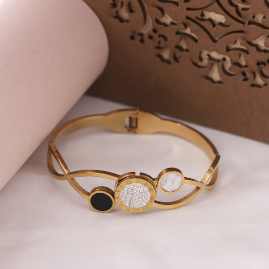 Gold Plated AD Diamond Kada Bracelet