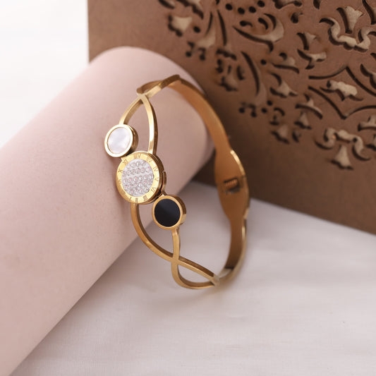 Gold Plated AD Diamond Kada Bracelet