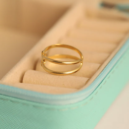 Modern Gold Tone Adjustable Band Ring