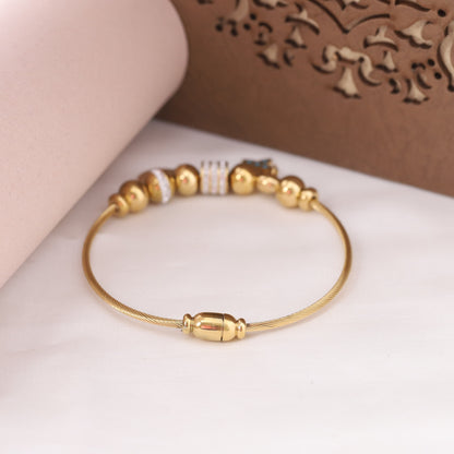 Classic Gold Plated Kada with Charms | Perfect Gift for Her