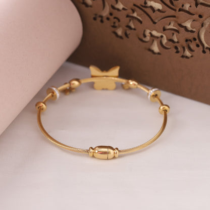 22K Gold Plated Butterfly Evil Eye Bracelet