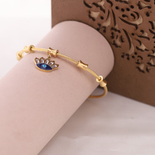 22K Gold Plated Evil Eye Bracelet with Magnetic Lock