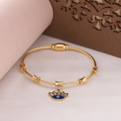 22K Gold Plated Evil Eye Bracelet with Magnetic Lock