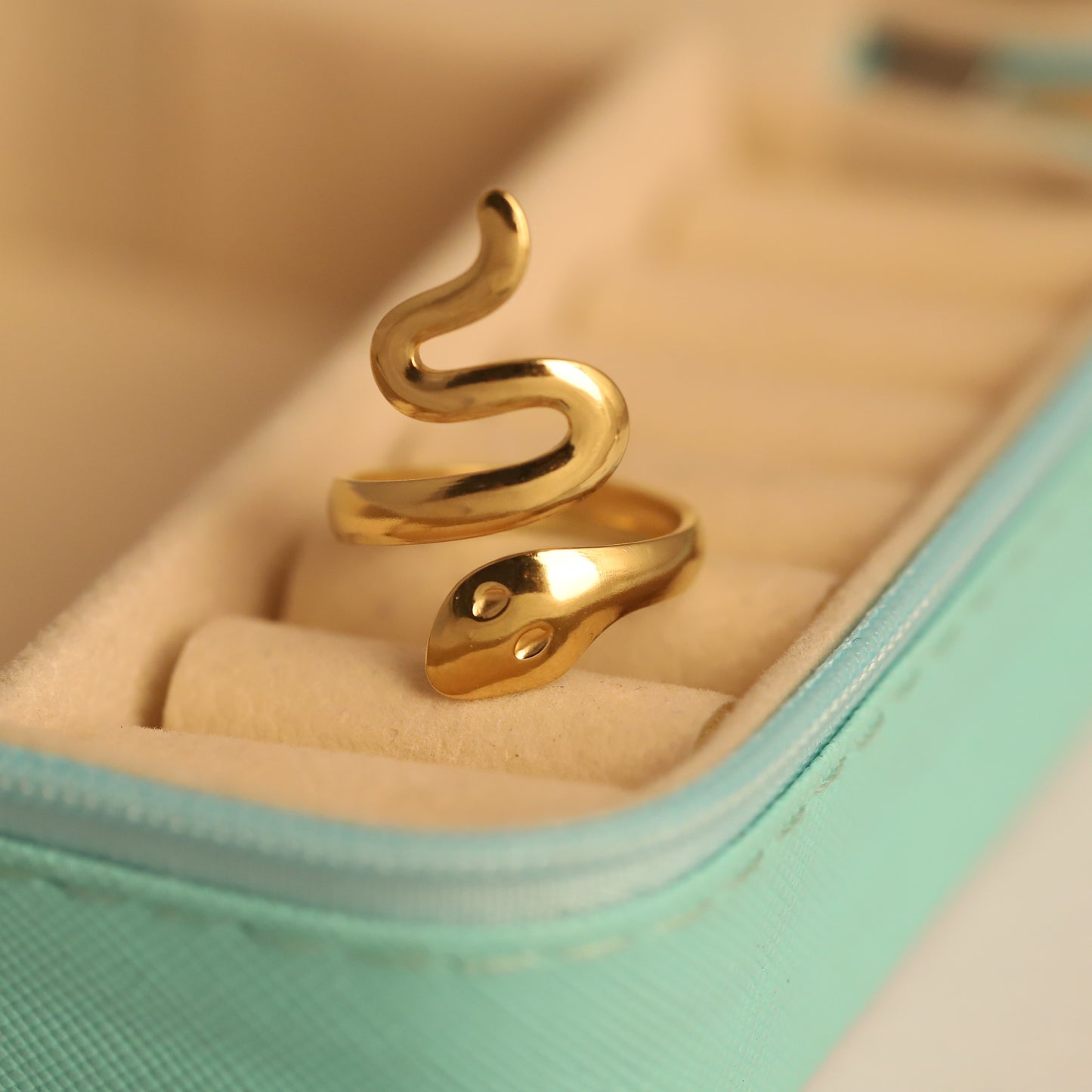 22K Gold Plated Coiled Snake Ring