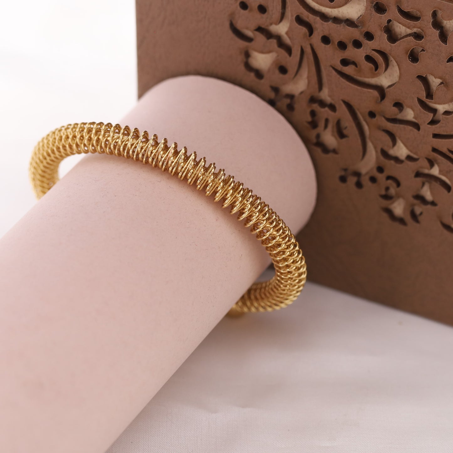 22K Gold Plated Free Size Kada Bracelet | Stainless Steel Anti-Allergy Bangle