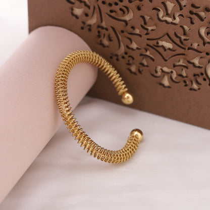 22K Gold Plated Free Size Kada Bracelet | Stainless Steel Anti-Allergy Bangle