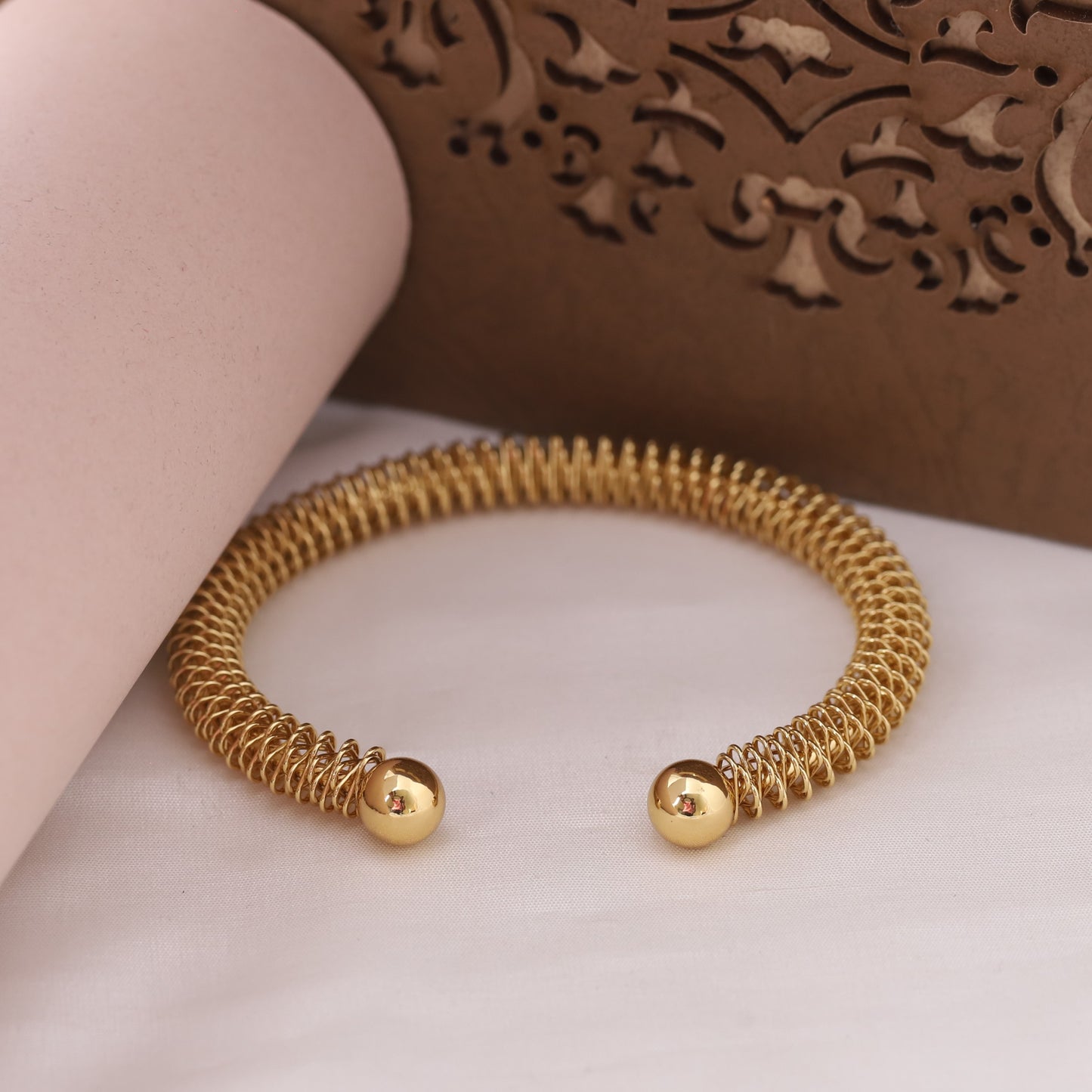 22K Gold Plated Free Size Kada Bracelet | Stainless Steel Anti-Allergy Bangle