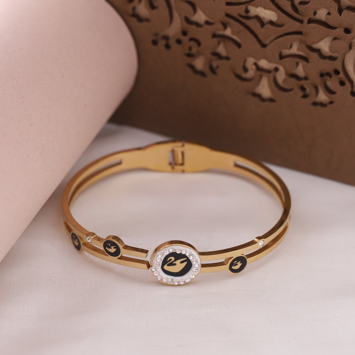 Gold Plated Stainless Steel Duck Design Kada Bracelet