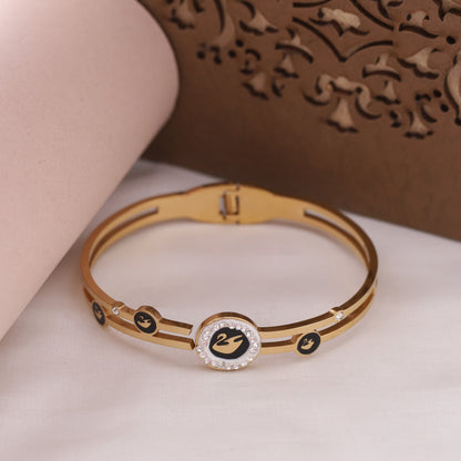 Gold Plated Stainless Steel Duck Design Kada Bracelet
