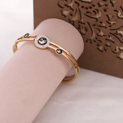 Gold Plated Stainless Steel Duck Design Kada Bracelet