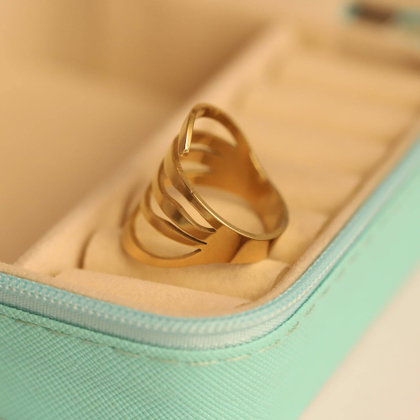 Modern Gold Coil Wrap Ring - Unique Adjustable Statement Jewelry