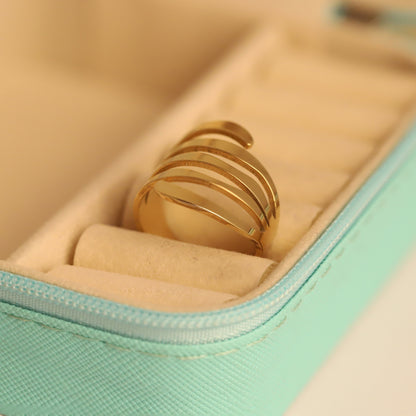Modern Gold Coil Wrap Ring - Unique Adjustable Statement Jewelry
