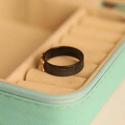 Minimalist 'H' Initial Ring - Black & Gold Statement Jewelry