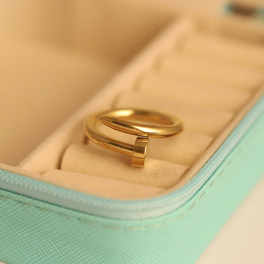 Minimalist Gold Nail Ring - Modern & Edgy Adjustable Jewelry