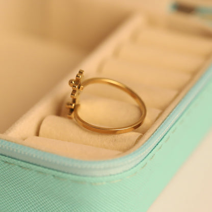 Dainty Gold Daisy Flower Ring - Adjustable Floral Jewelry