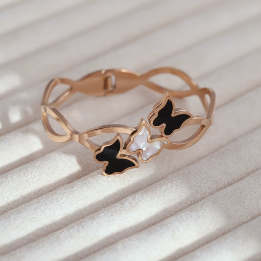 Elegant Rose Gold Plated Butterfly Bracelet