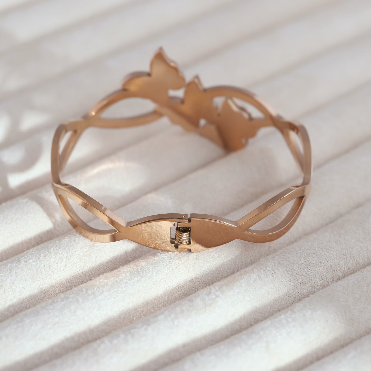 Elegant Rose Gold Plated Butterfly Bracelet