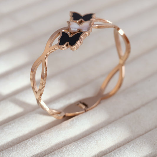 Elegant Rose Gold Plated Butterfly Bracelet