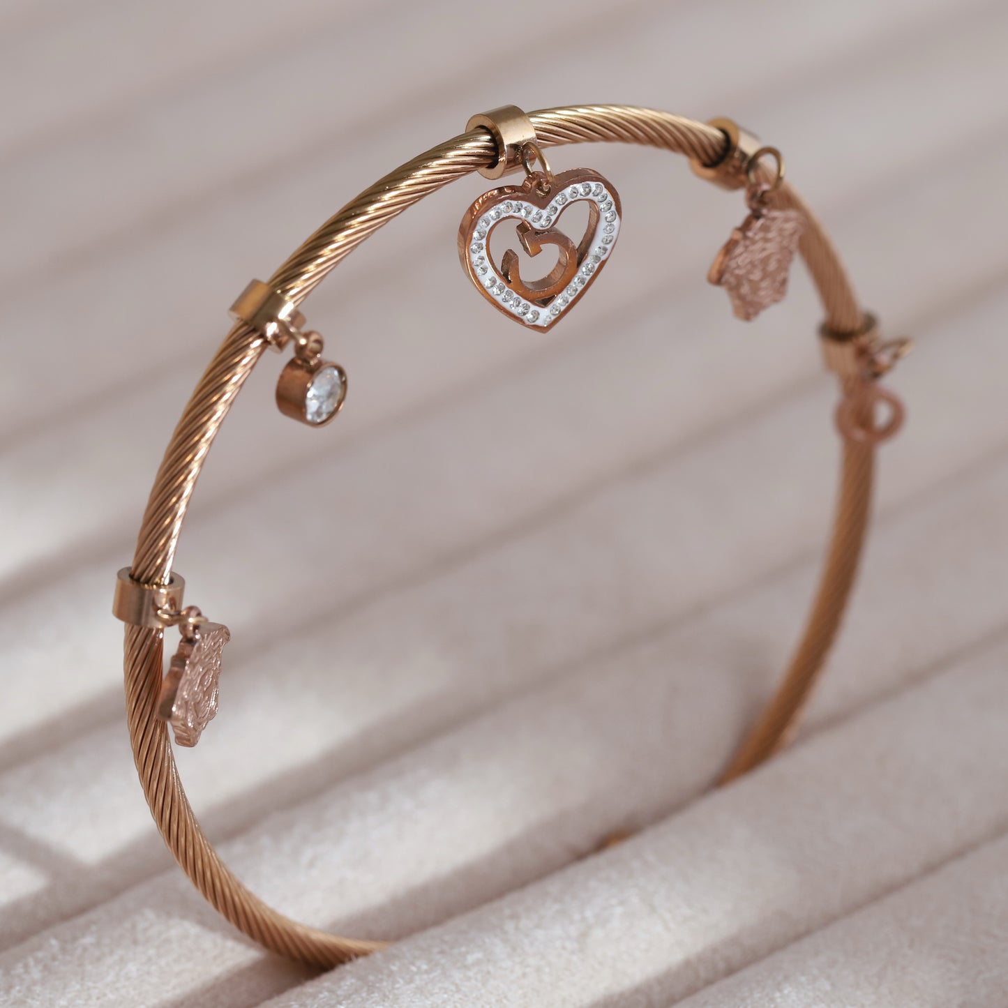 Elegant 18k Rose Gold Plated Bracelet