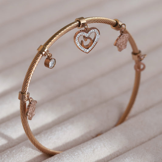 Elegant 18k Rose Gold Plated Bracelet