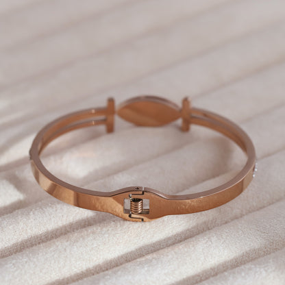Elegant Rose Gold Plated Evil Eye Bracelet for Positive Energy