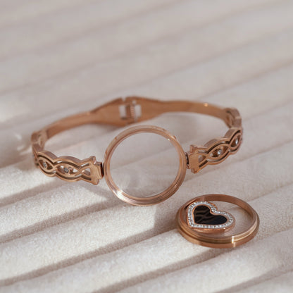 Personalized Rose Gold Plated Bracelet with Resin Art & Compartment