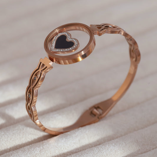 Personalized Rose Gold Plated Bracelet with Resin Art & Compartment