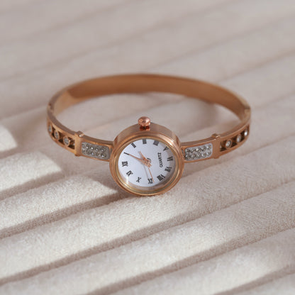 Elegant Rose Gold Plated Bracelet Watch