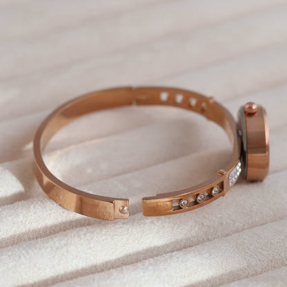 Elegant Rose Gold Plated Bracelet Watch