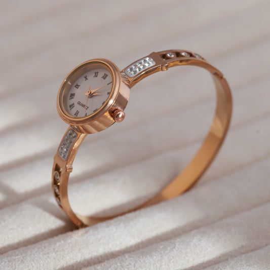 Elegant Rose Gold Plated Bracelet Watch