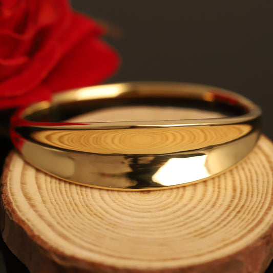 Minimalist Gold Bangle Bracelet - Classic Polished Cuff
