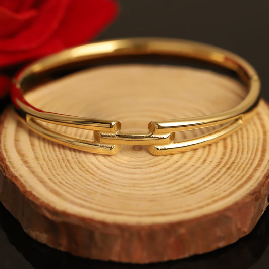 Modern Gold Chain Link Bangle - Minimalist Link Bracelet for Women