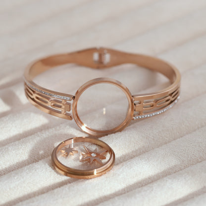 Personalized Rose Gold Plated Resin Art Bracelet
