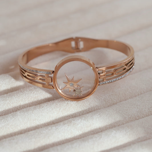 Personalized Rose Gold Plated Resin Art Bracelet