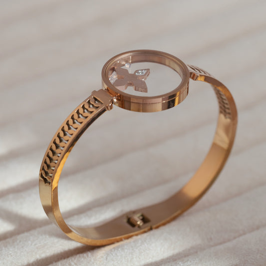 Elegant Rose Gold Plated Resin Art Bracelet