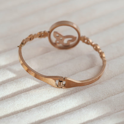 Elegant 18k Rose Gold Plated Resin Art Bracelet