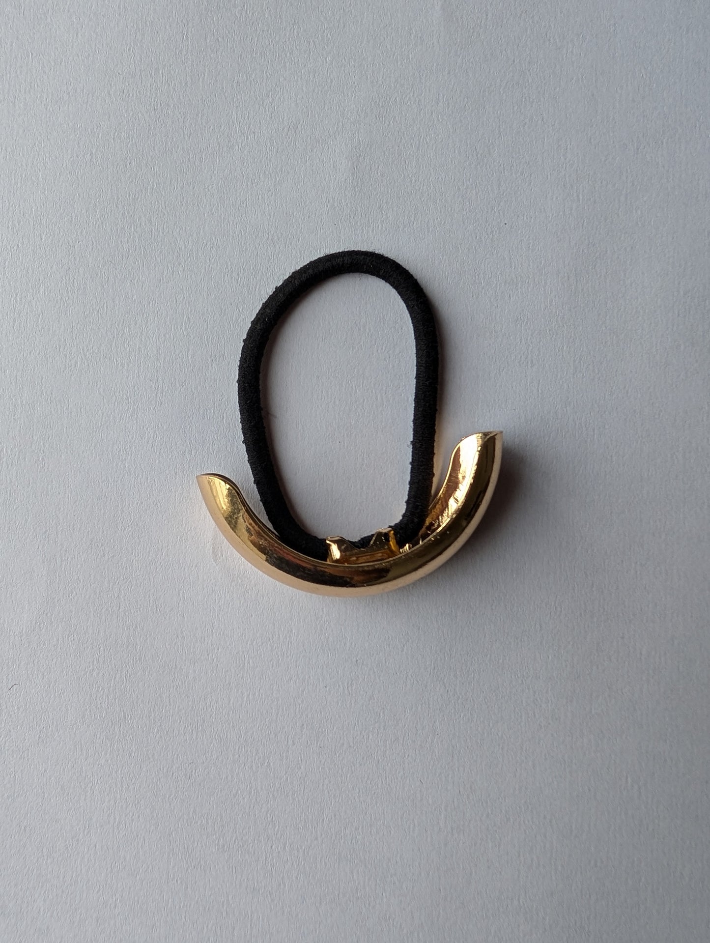 Modern Gold Curved Hair Tie | Minimalist Metal Hair Elastic | Sleek Ponytail Holder
