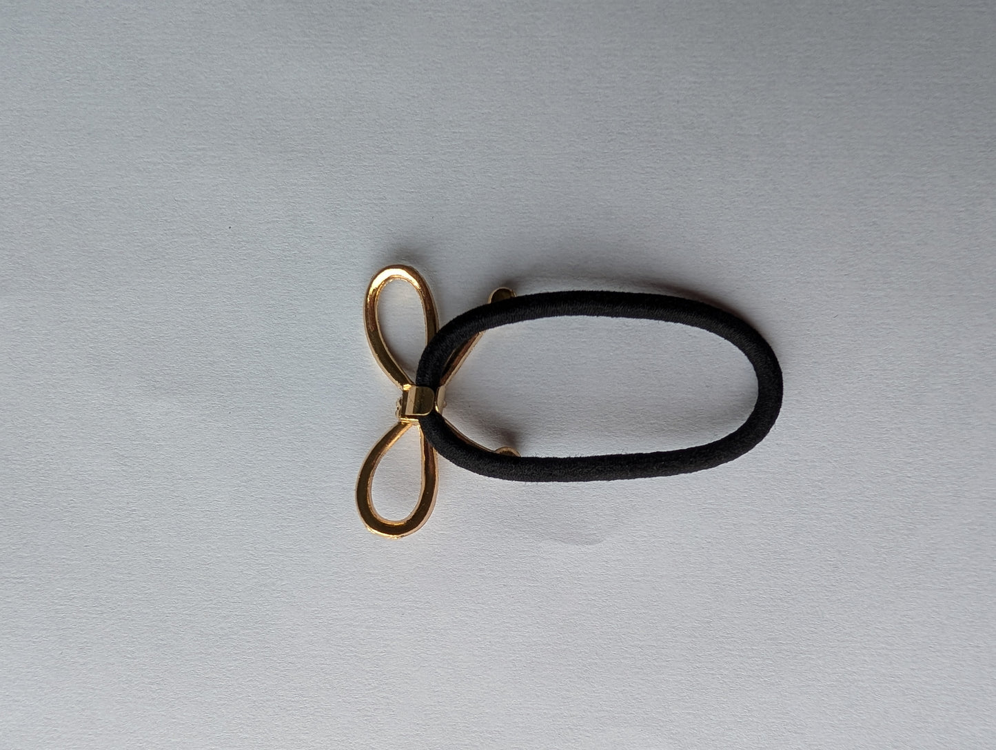 Elegant Gold Bow Hair Tie with Crystals | Dainty Bowknot Hair Elastic | Chic Hair Accessory