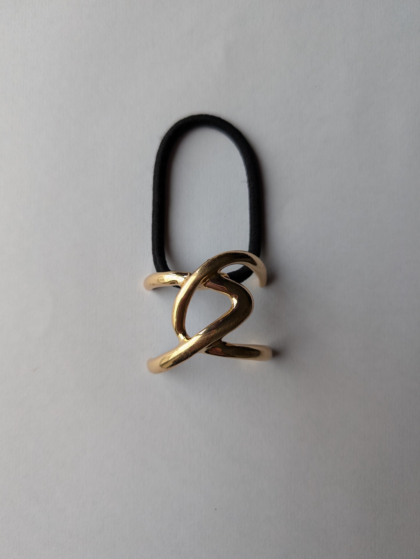 Modern Gold Knot Hair Tie | Abstract Metal Hair Elastic | Chic Ponytail Holder