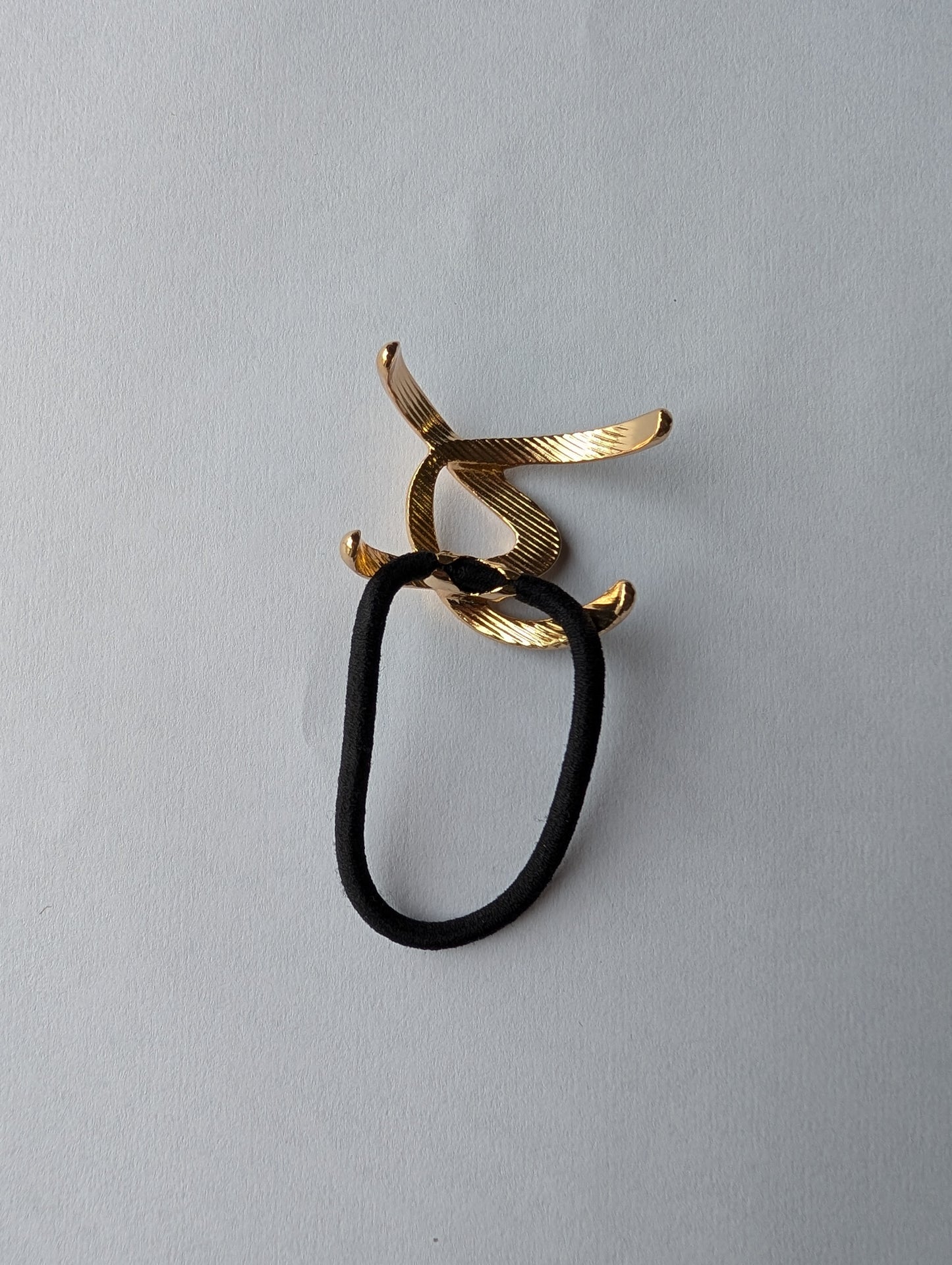 Modern Gold Knot Hair Tie | Abstract Metal Hair Elastic | Chic Ponytail Holder