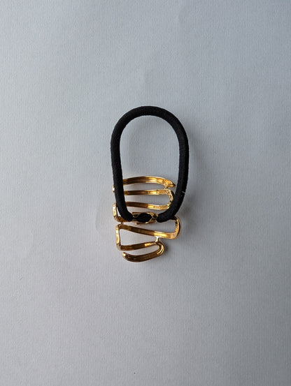 Modern Gold Coil Hair Tie | Spiral Metal Ponytail Holder | Unique Hair Accessory