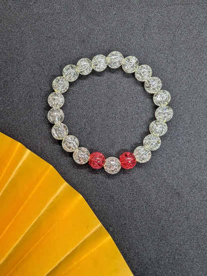 White Crystal Beaded Bracelet